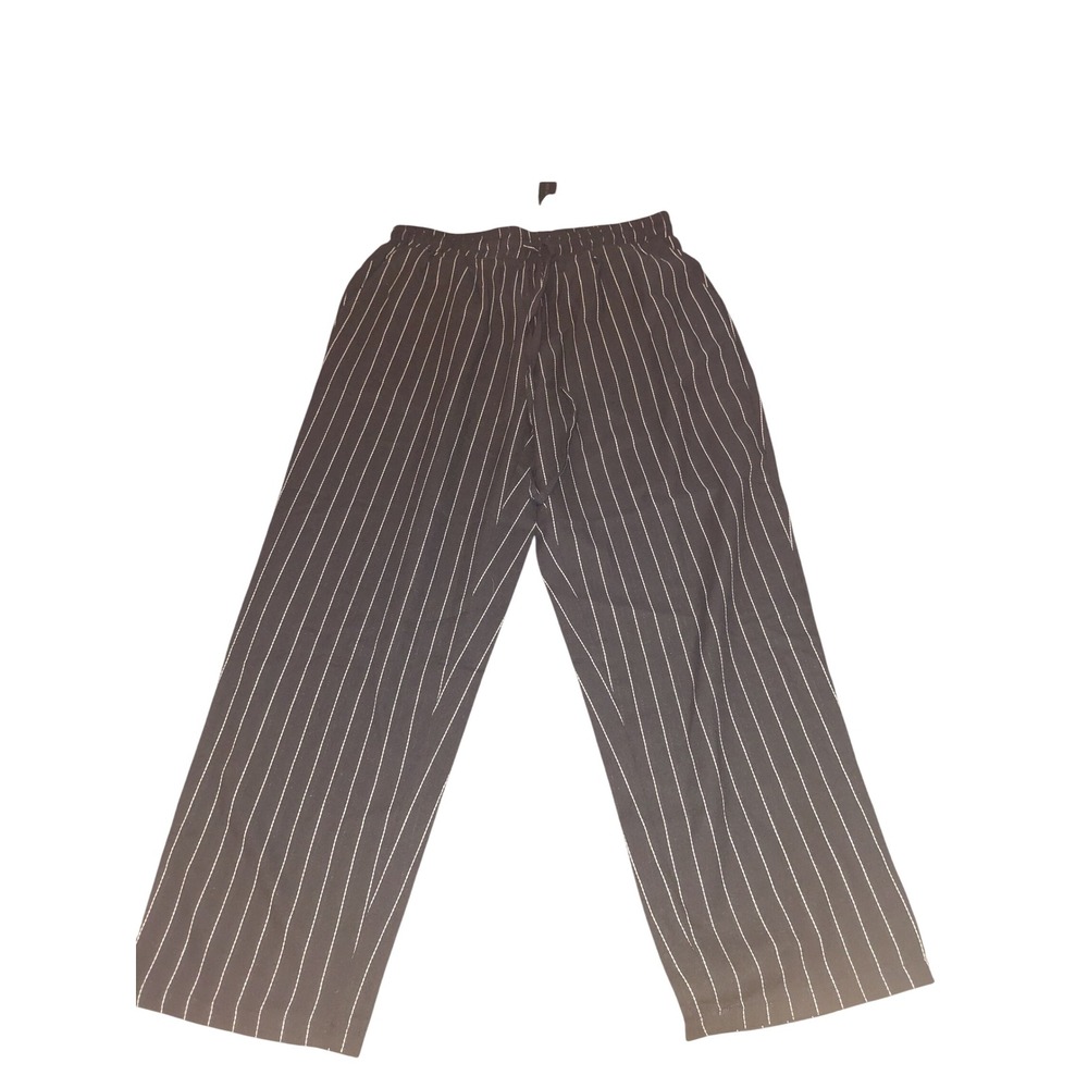 Zanzea Collection Womens XXL Black Pinstripe Wide Leg Elastic Waist Pants NWT
